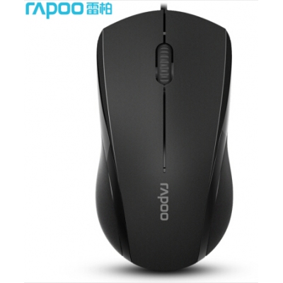 雷柏（Rapoo） N1200 有线鼠标 办公鼠标 静音鼠标 对称鼠标 笔记本鼠标 电脑鼠标 黑色