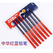 中华 130红蓝 粗六角红蓝铅笔 工程用笔红蓝双色