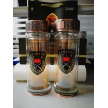 无畏战舰 退役退伍发放纪念品 水晶玻璃杯 双层隔热 加厚浮雕款 功勋老兵礼物 可订制加印LOGO 详询客服