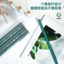 得力(deli)经典绿杆学生2B铅笔六角笔杆考试素描绘图铅笔10支